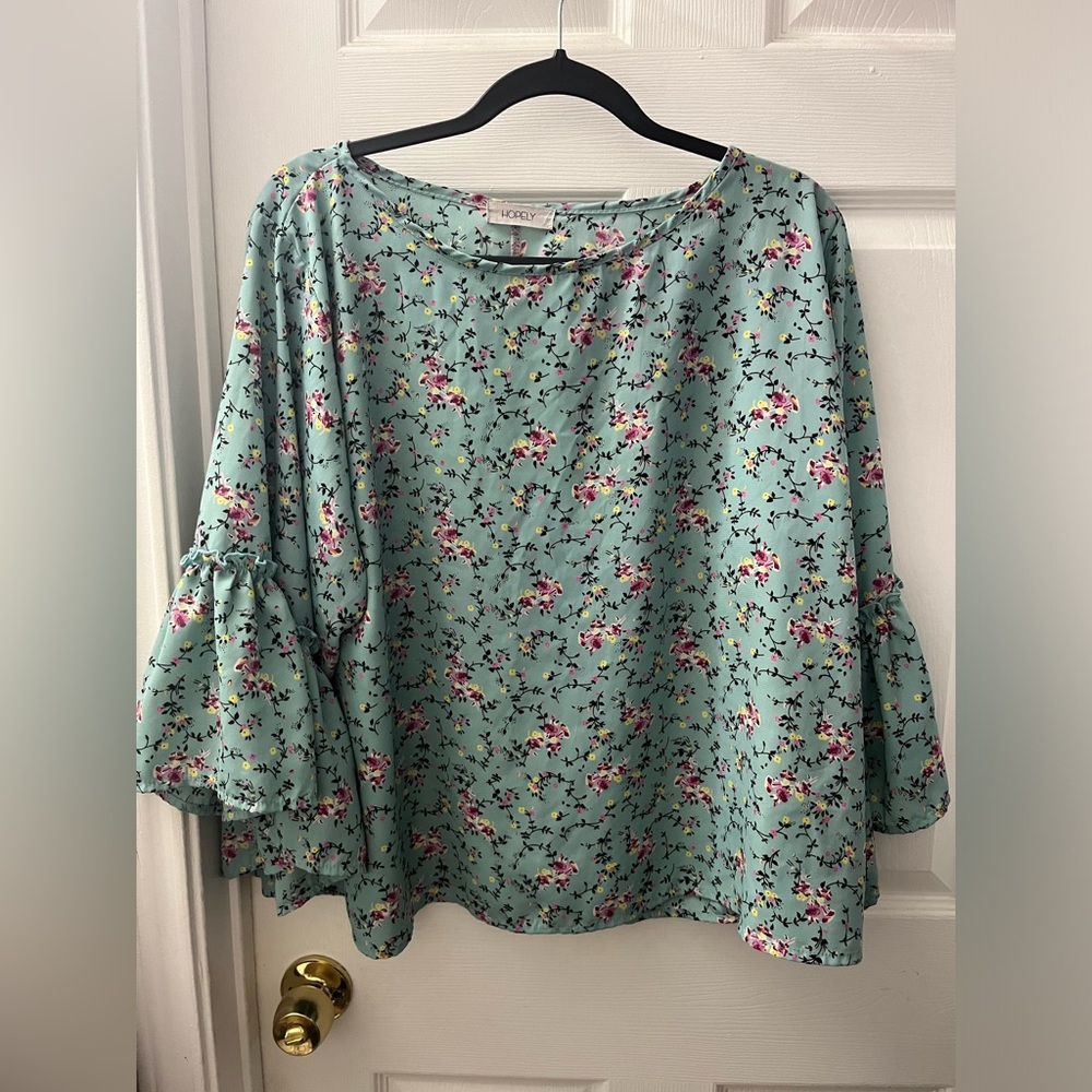 HOPELY green flowers blouse